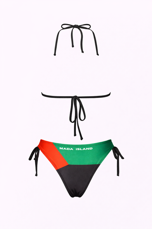 Maillot de Bain Bikini Martinique Rouge Vert Noir