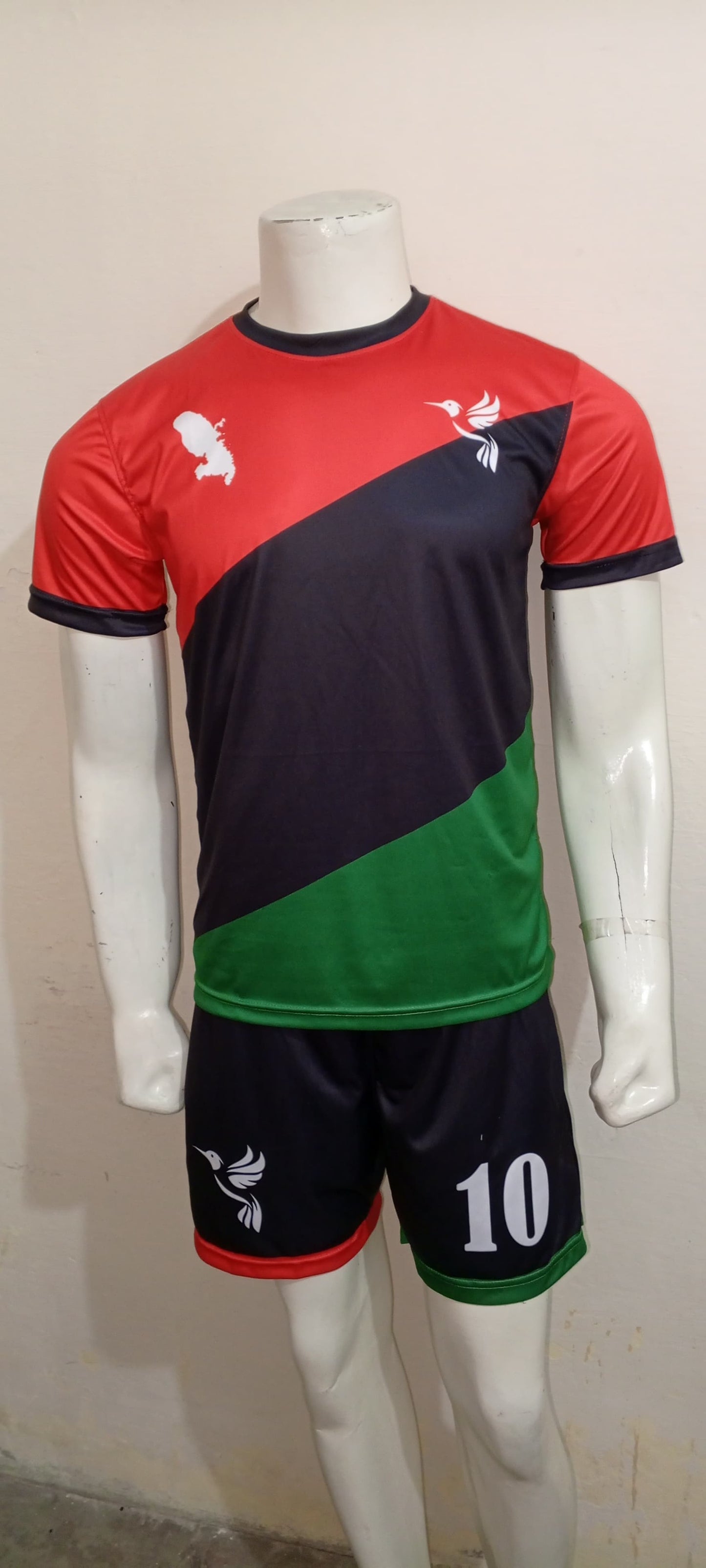 Short Seul Maillot de Football Martinique rouge vert noir