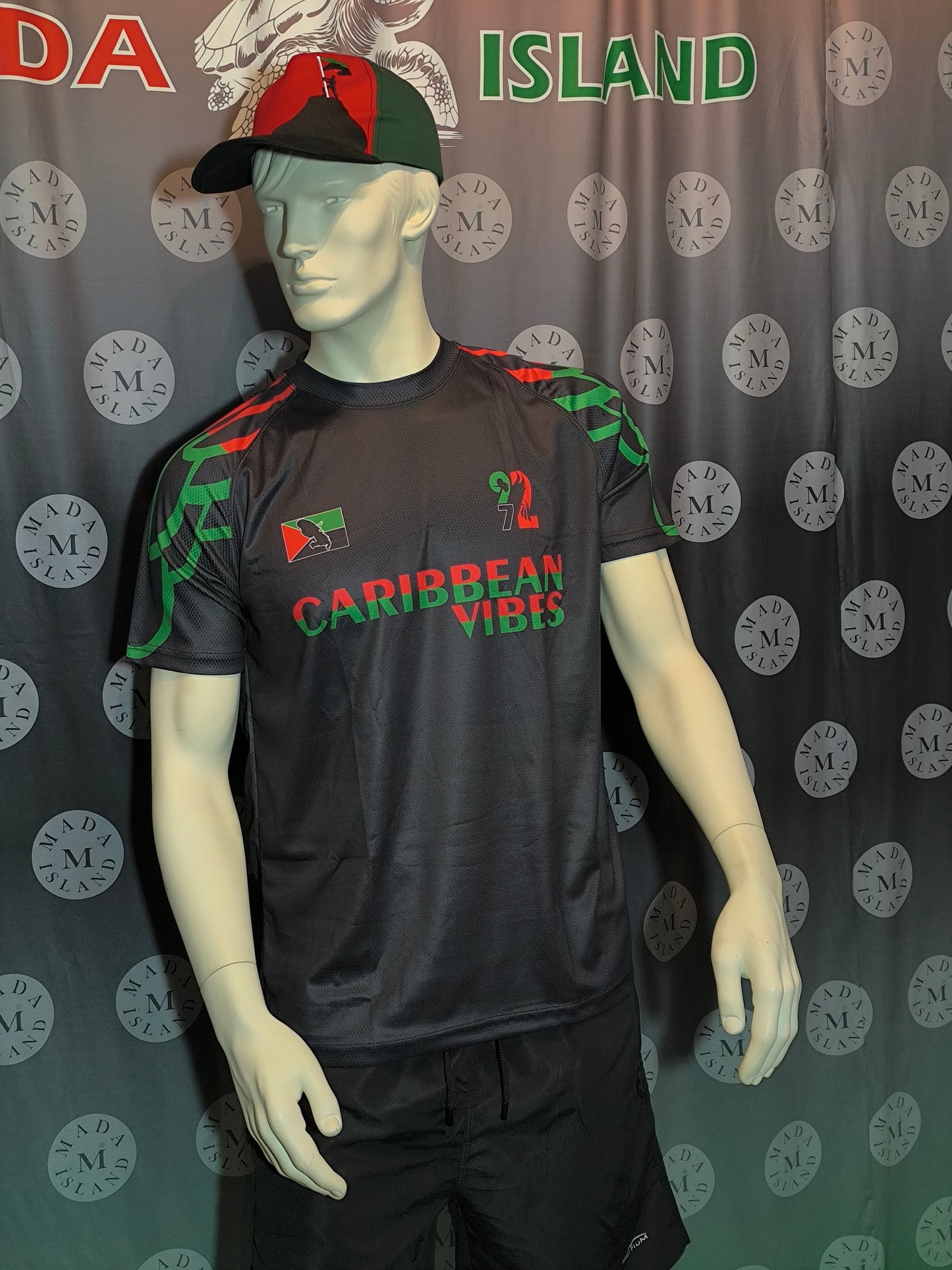 Exclusivité Maillot Football Martinique Rouge Vert Noir
