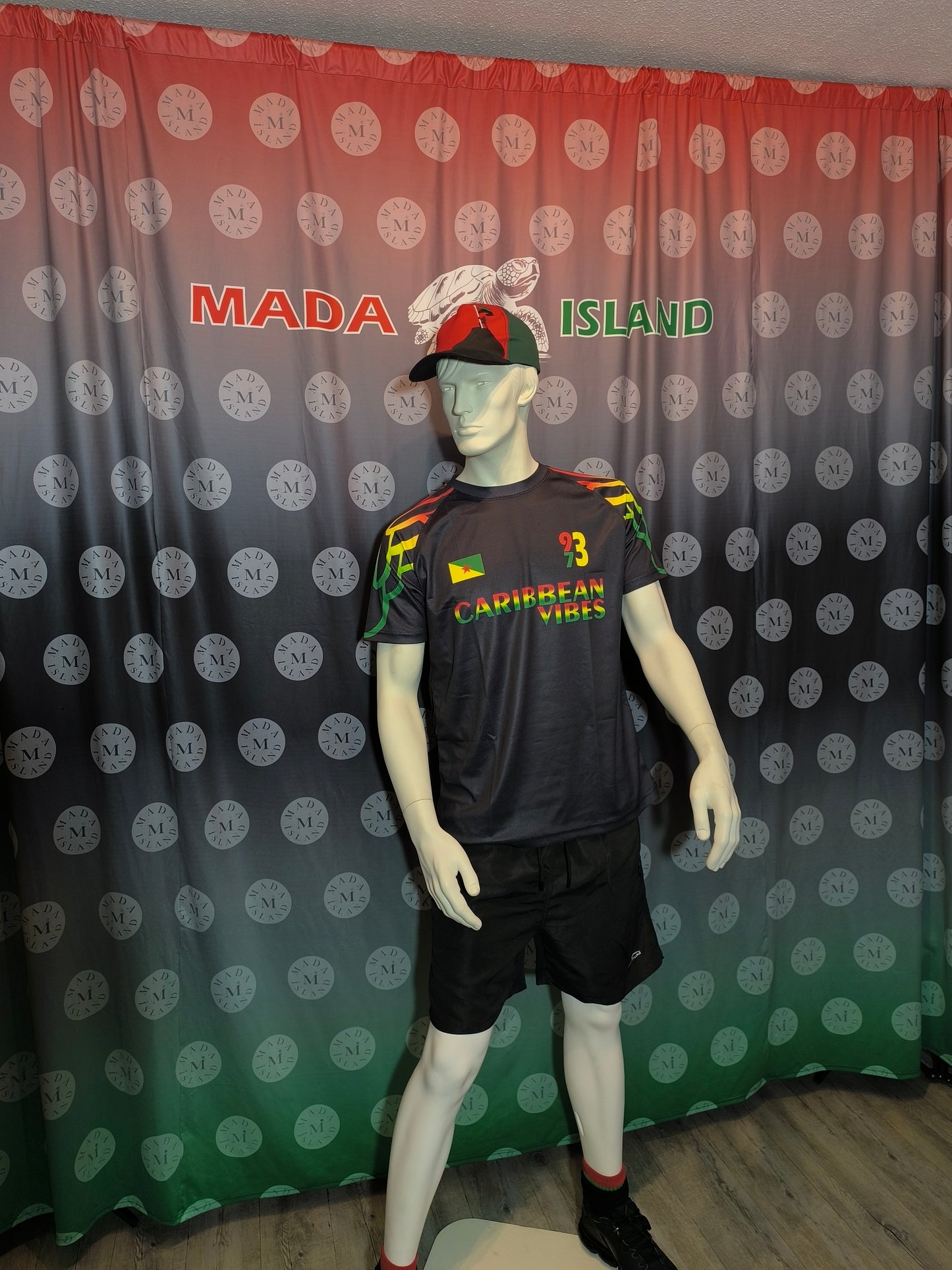 Exclusivite Maillot Football Guyane 973 Rouge Jaune Vert