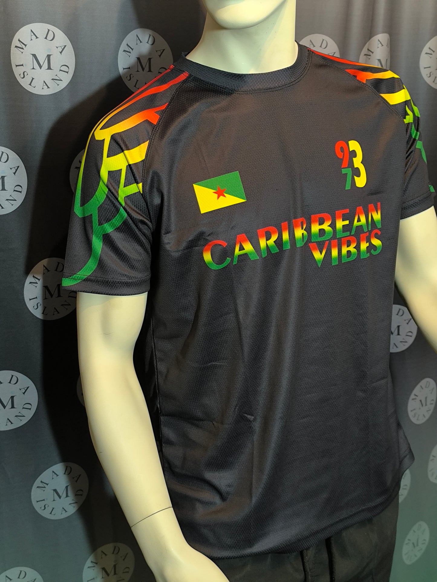 Exclusivite Maillot Football Guyane 973 Rouge Jaune Vert