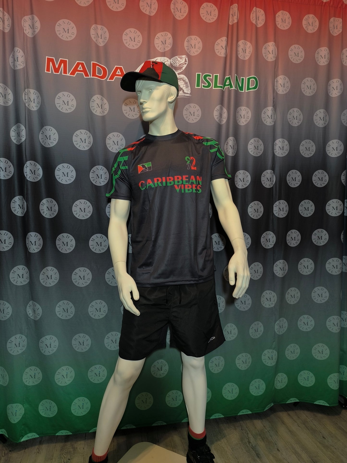 Exclusivité Maillot Football Martinique Rouge Vert Noir