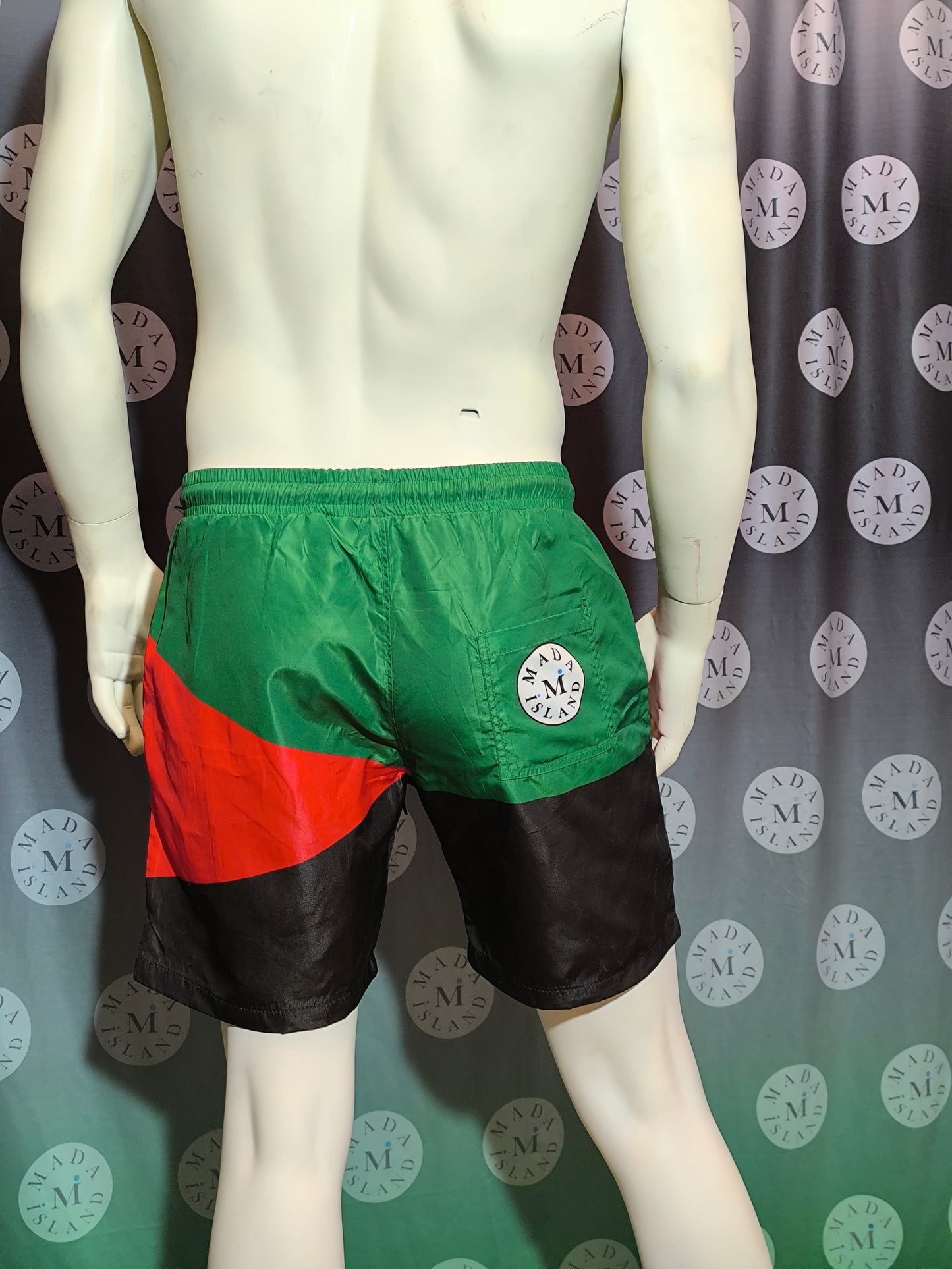 Short de Bain Drapeau Martinique Rouge Vert Noir