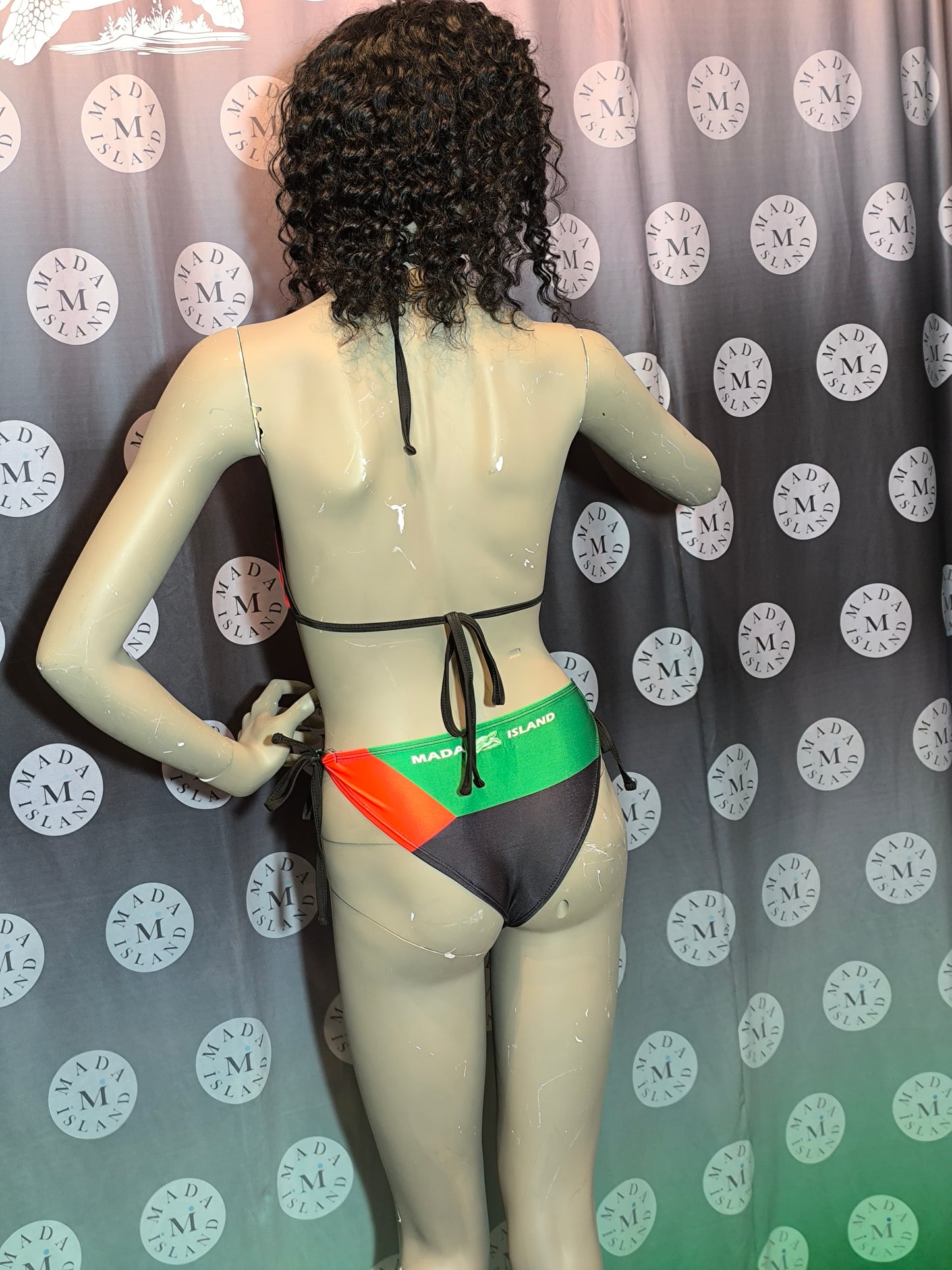 Maillot de Bain Bikini Martinique Rouge Vert Noir
