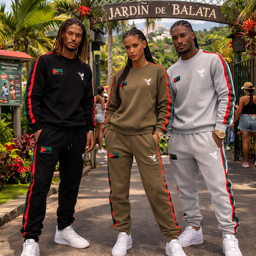 Sweat Mixte martinique 3 couleurs dispo Noir, Gris perle , Kaki