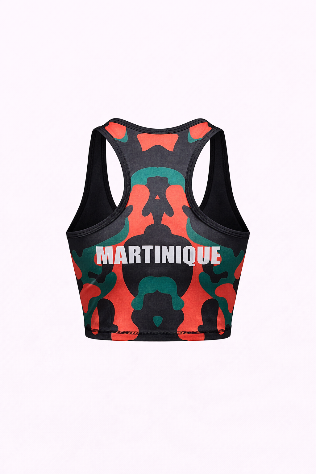 Haut à Bretelles Evasé Court Martinique Rouge Vert Noir