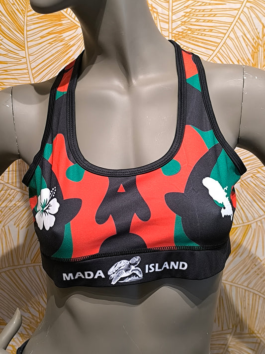 Brassiere Femme Martinique Rouge Vert Noir