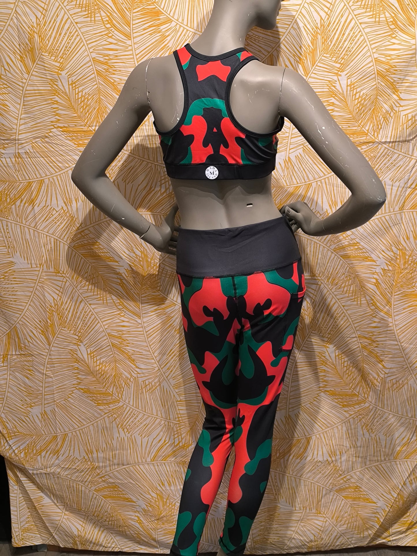 Legging Femme Martinique rouge vert noir