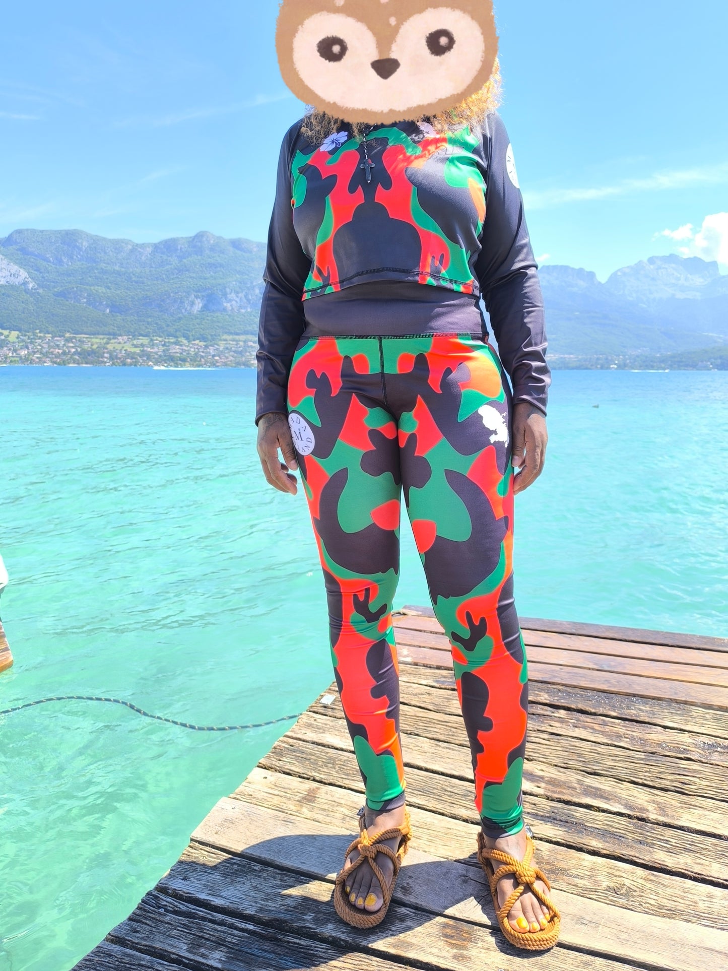 Haut Manche Longue Femme Martinique Rouge Vert Noir