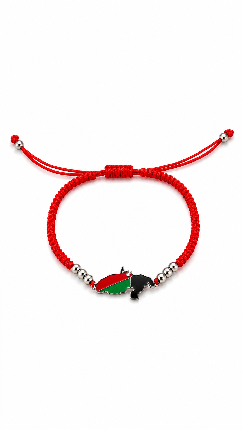 Bracelet Martinique  – Cordon Tressé et Perle Argenté Ajustable