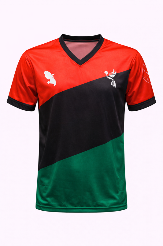 Maillot de football T-shirt Seul Martinique rouge vert noir