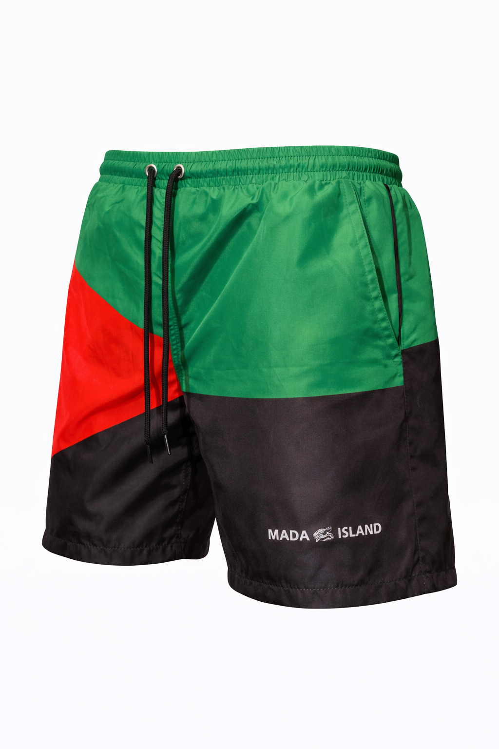 Short de Bain Drapeau Martinique Rouge Vert Noir