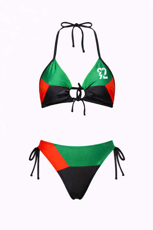 Maillot de Bain Bikini Martinique Rouge Vert Noir