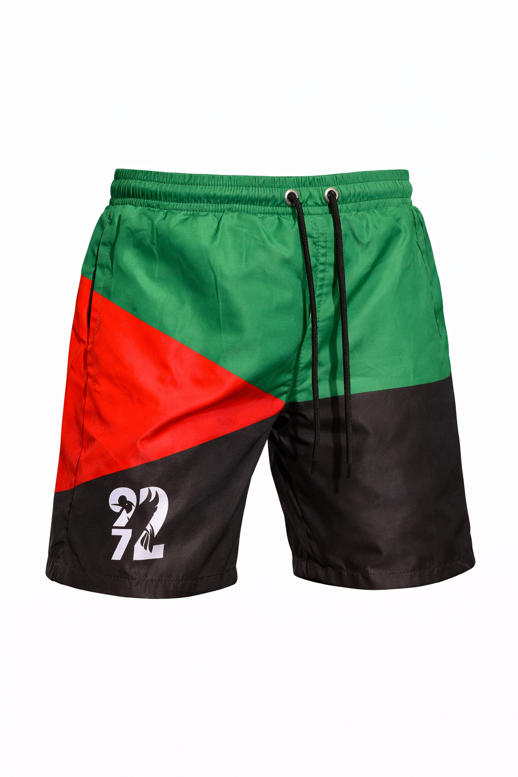 Short de Bain Drapeau Martinique Rouge Vert Noir