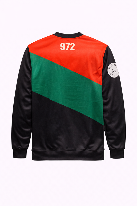 sweat manche longue sans capuche martinique rouge vert noir