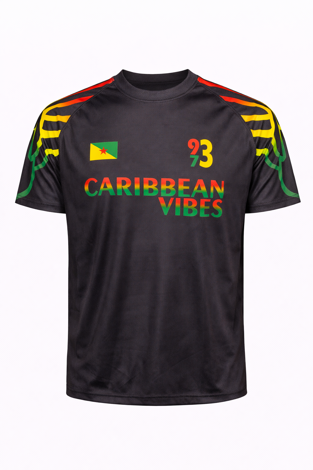 Exclusivite Maillot Football Guyane 973 Rouge Jaune Vert