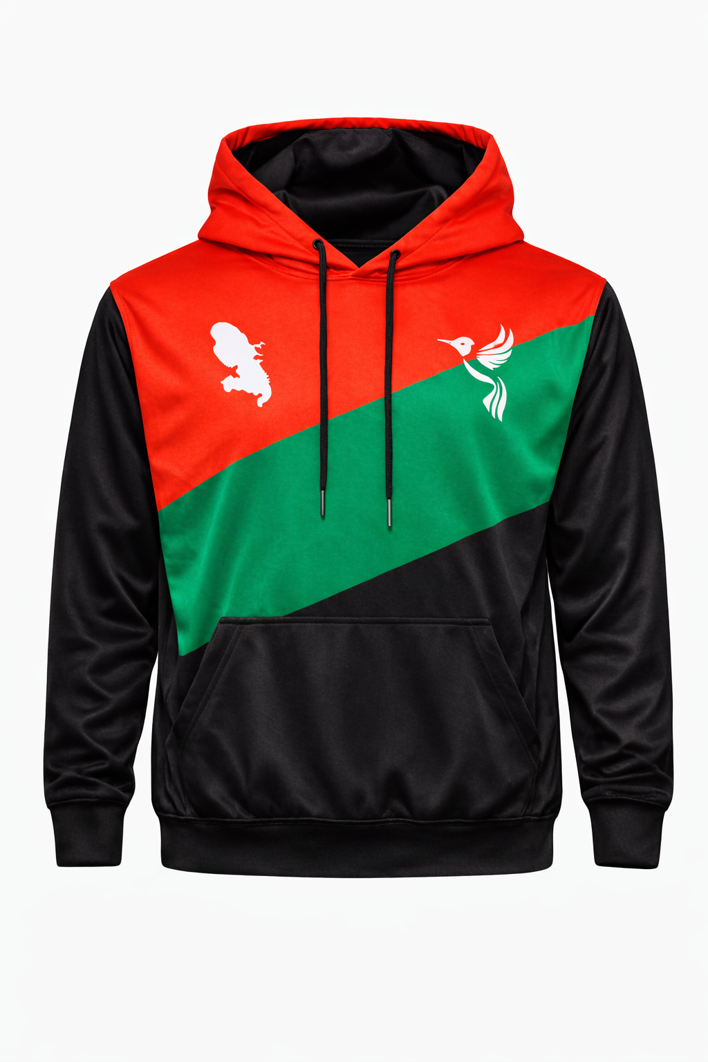 Sweat Capuche Martinique Rouge Vert Noir