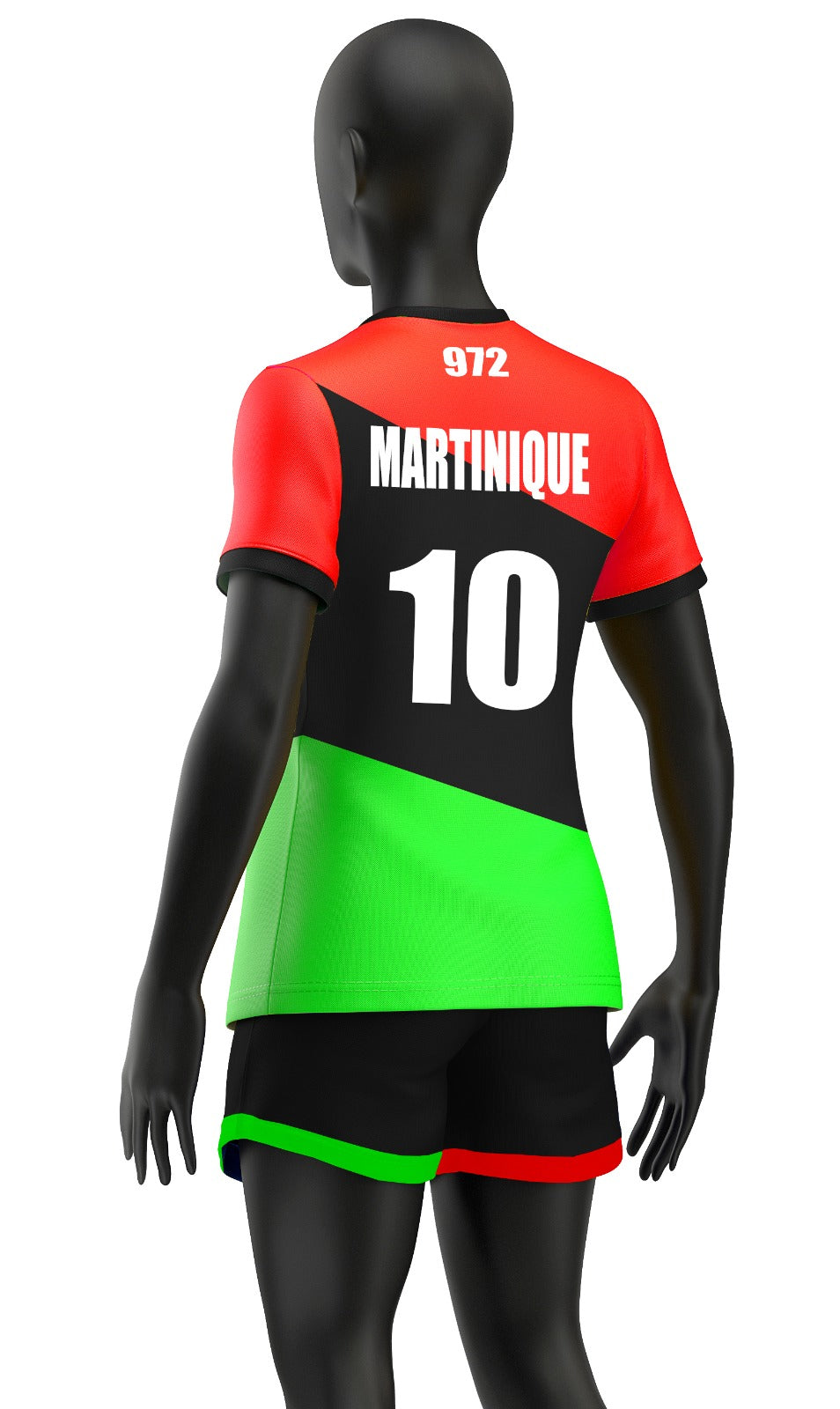 Maillot de football T-shirt Seul Martinique rouge vert noir