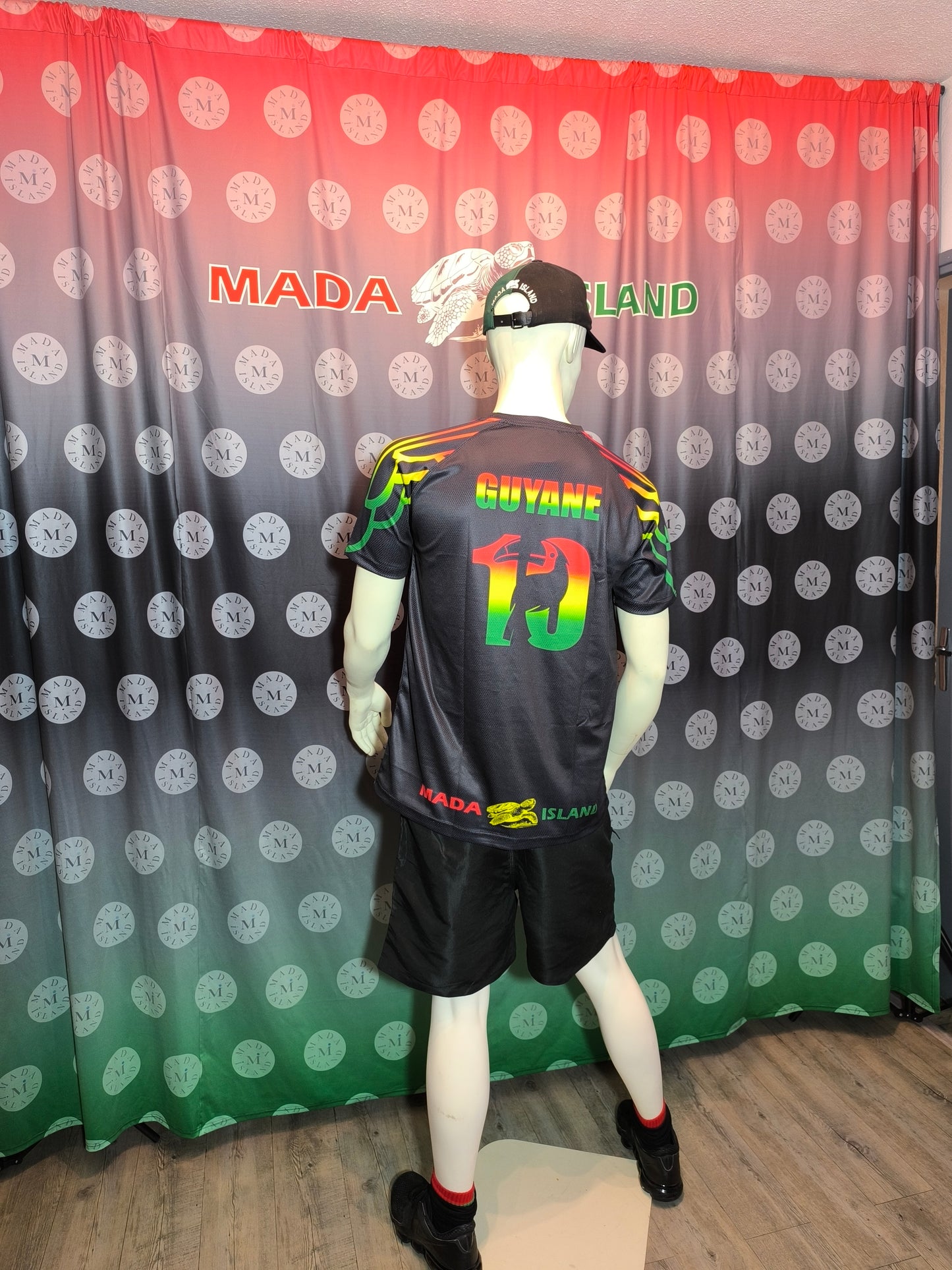 Exclusivite Maillot Football Guyane 973 Rouge Jaune Vert