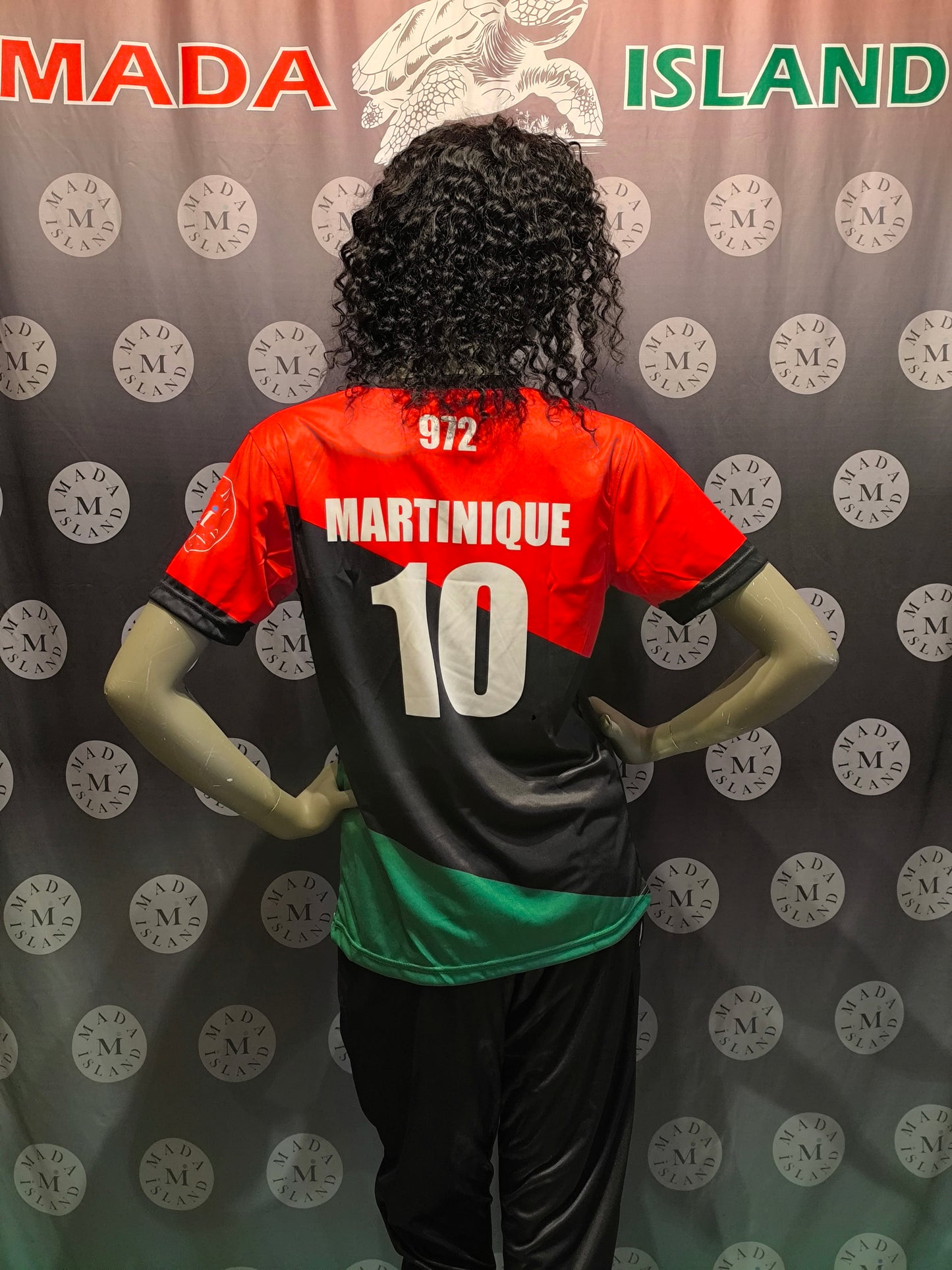 Maillot de football T-shirt Seul Martinique rouge vert noir