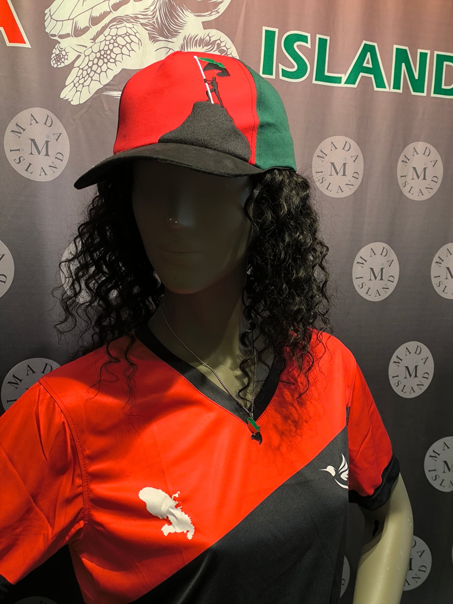Maillot de football T-shirt Seul Martinique rouge vert noir