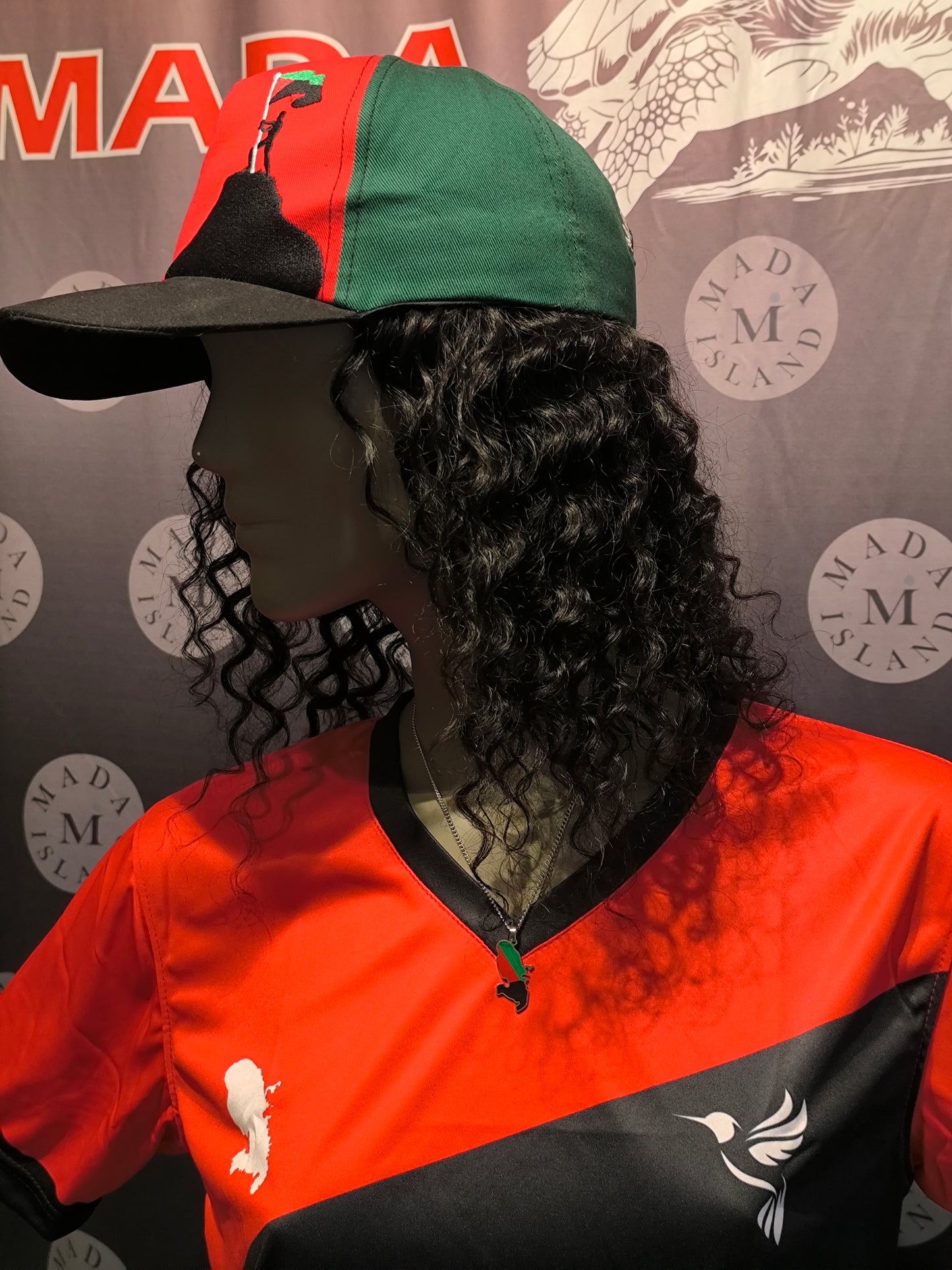 Maillot de football T-shirt Seul Martinique rouge vert noir