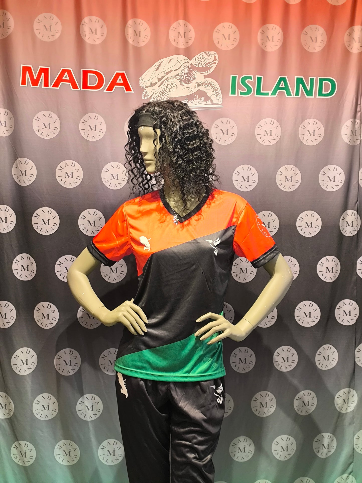 Maillot de football T-shirt Seul Martinique rouge vert noir
